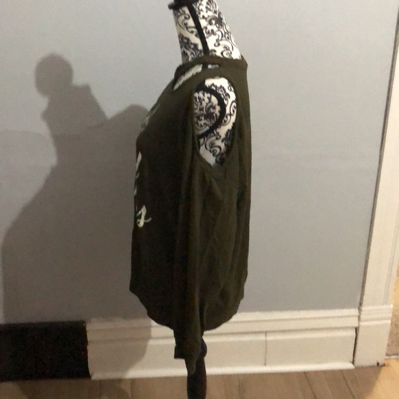 Olive Green 'Only Good Vibes' Sweatshirt - Picture 4 of 5